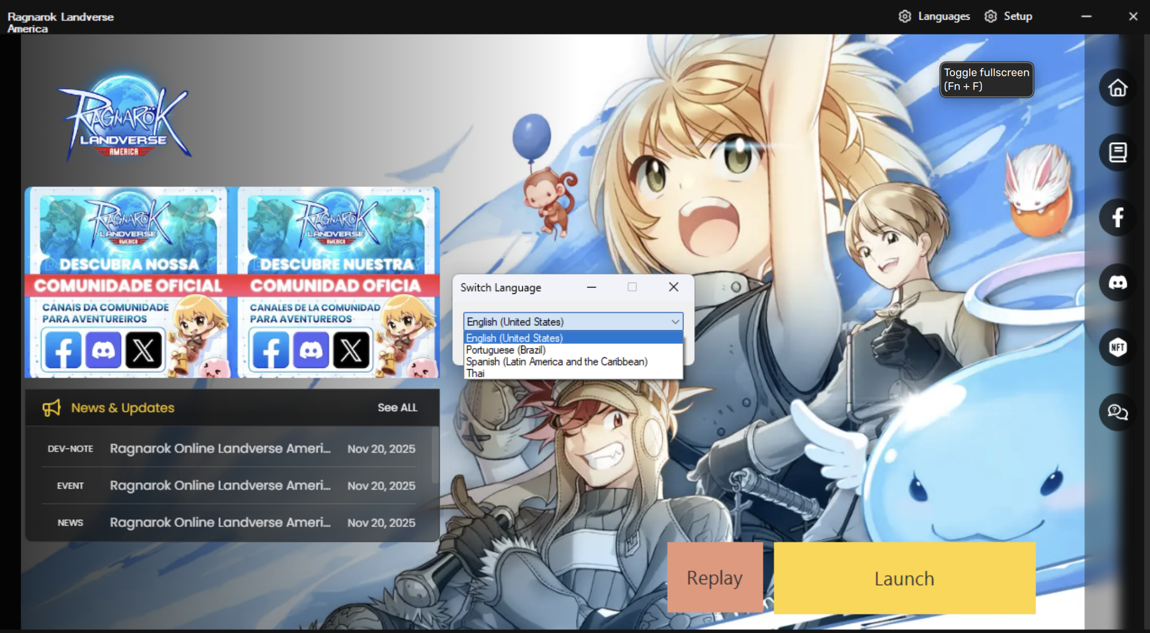 Ragnarok Online Landverse America : Nova Atualização de Idiomas