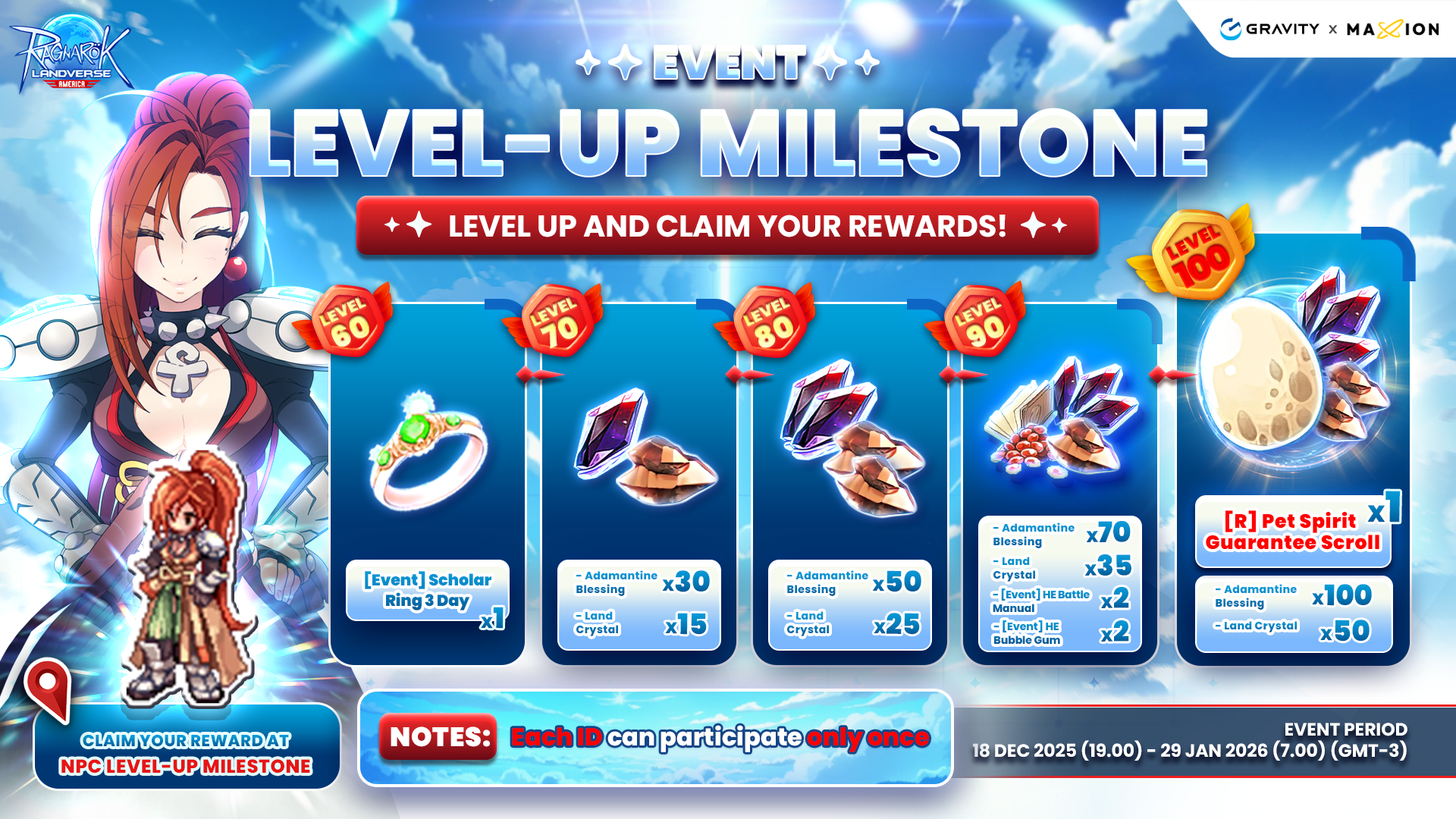 Ragnarok Online Landverse America : Level-Up Milestone Event