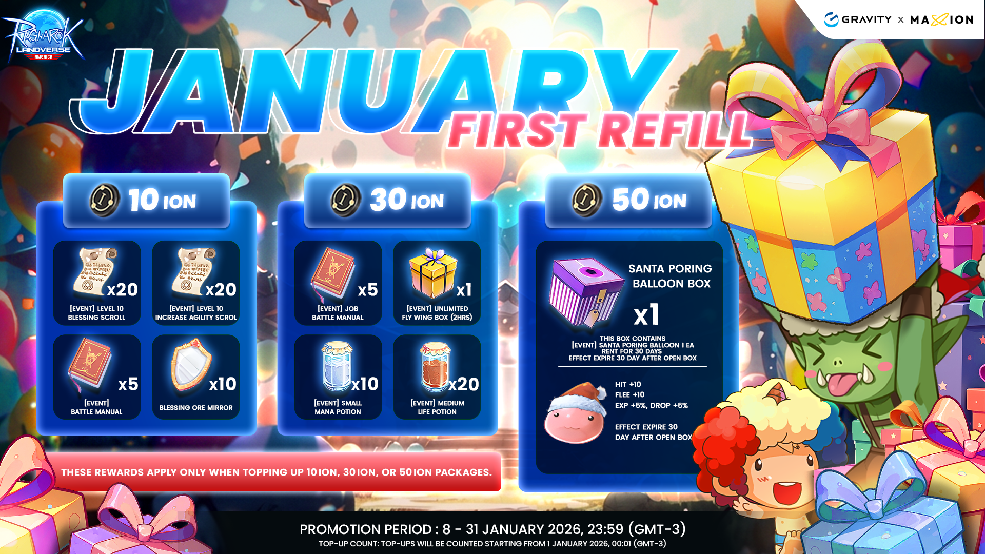 Ragnarok Online Landverse America : First Refill Promotion JANUARY 2026