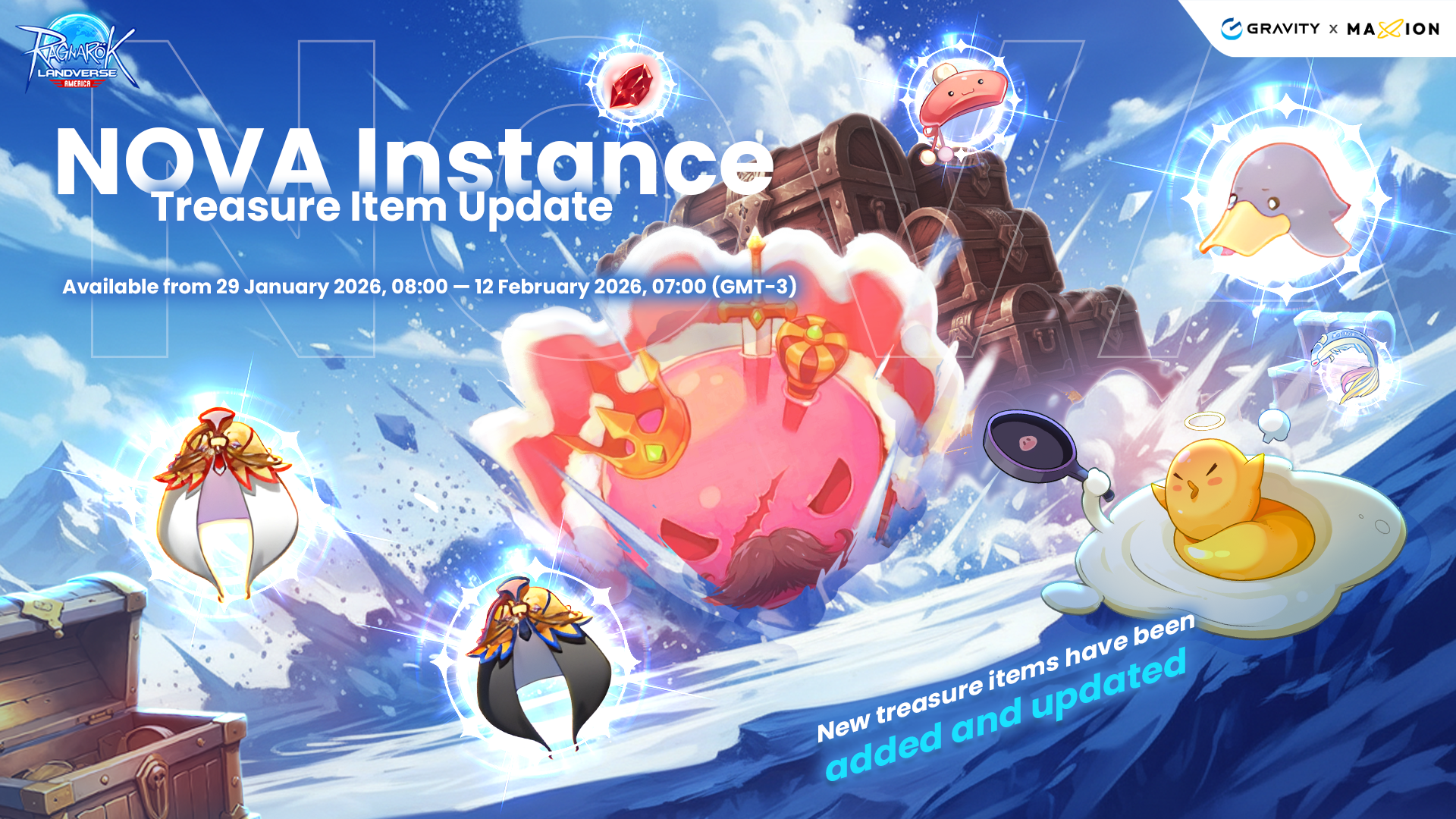 Ragnarok Online Landverse America : NOVA Instance Treasure Item Update 29/Jan/2026