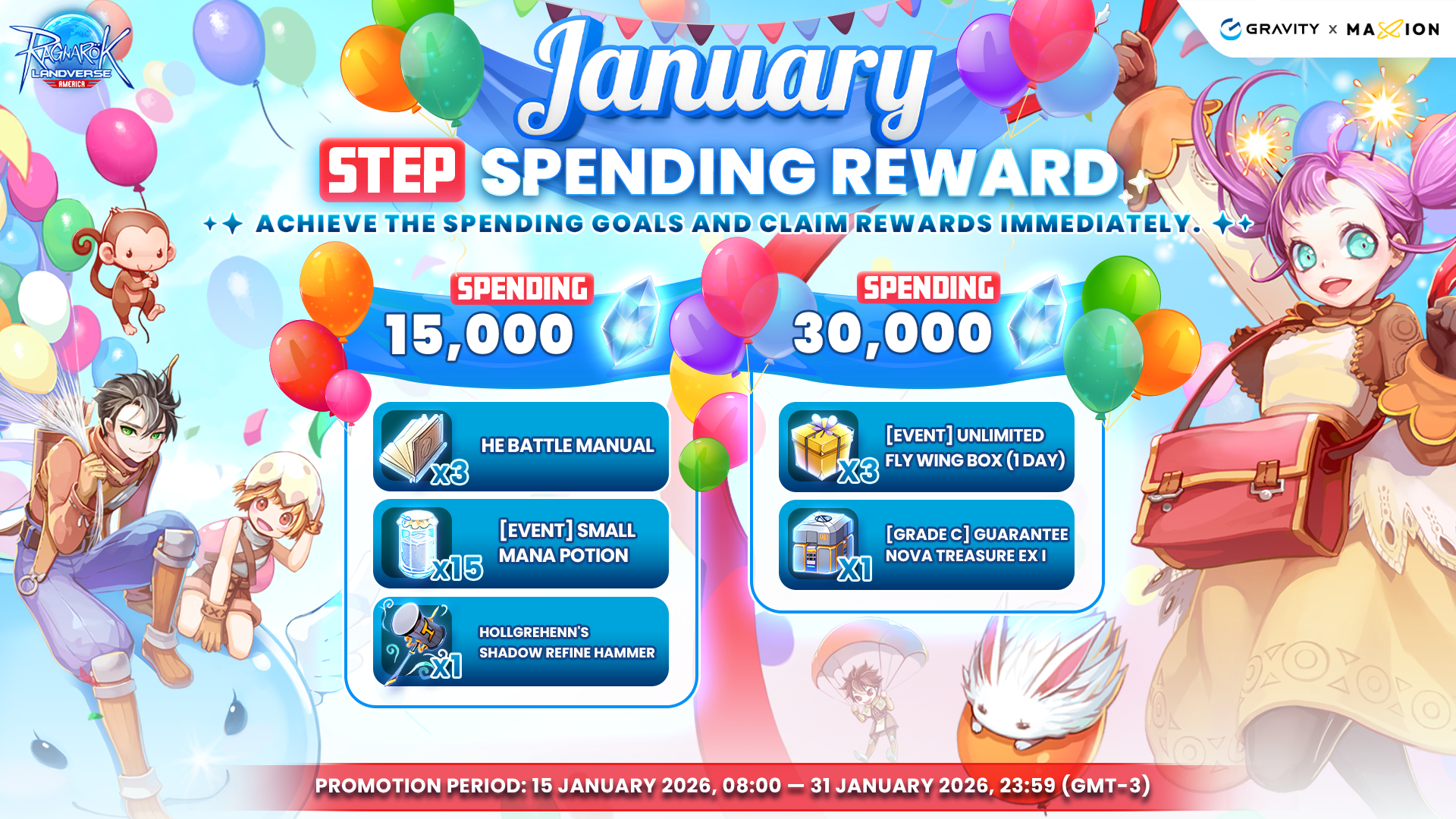 Ragnarok Online Landverse America : Step Spending Reward – January 2026