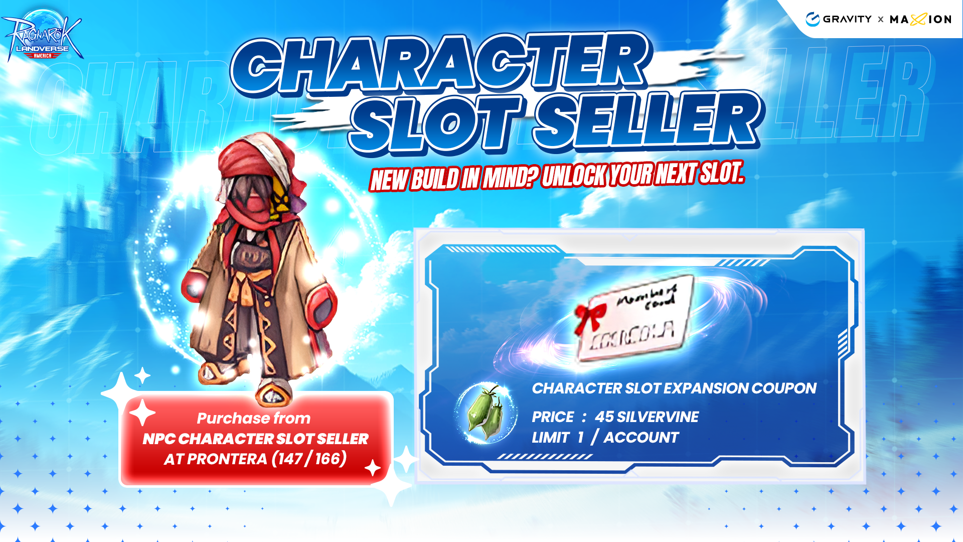 Ragnarok Online Landverse America : Character Slot Seller