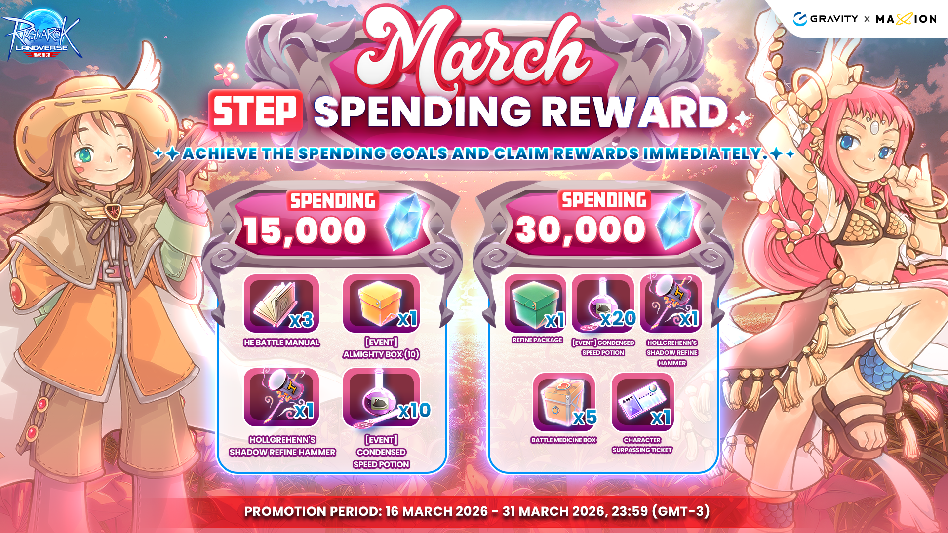 Ragnarok Online Landverse America : Step Spending Reward – March 2026