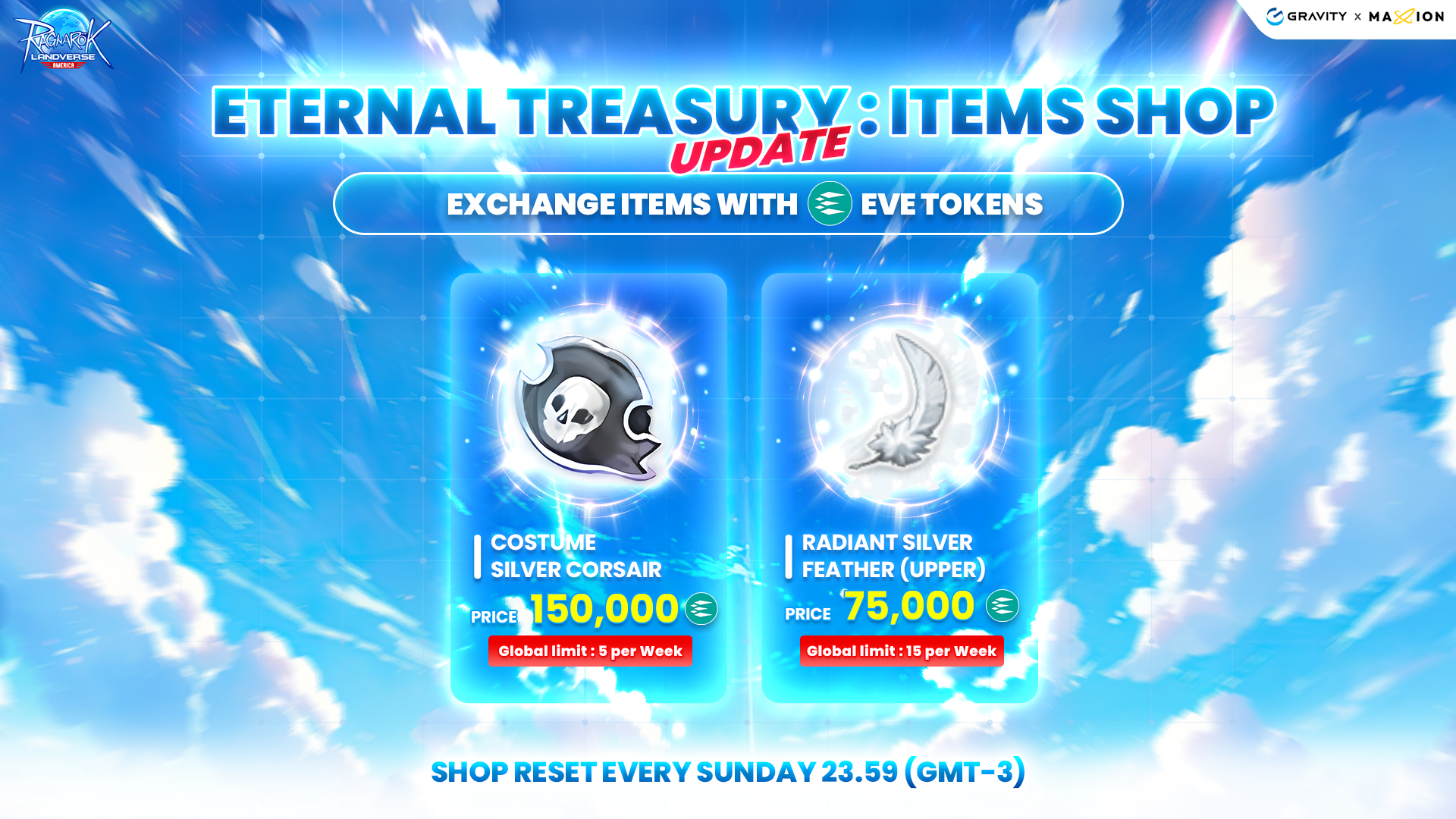 Ragnarok Online Landverse America : Eternal Treasury : Items Shop Updated