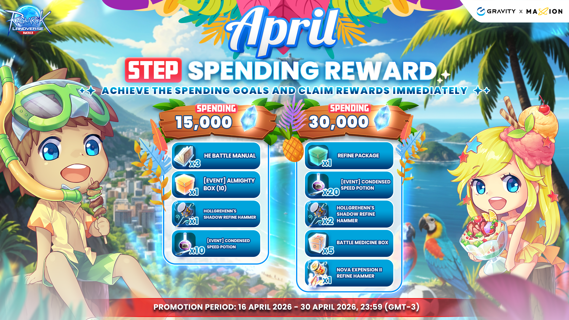 Ragnarok Online Landverse America : Step Spending Reward – April 2026