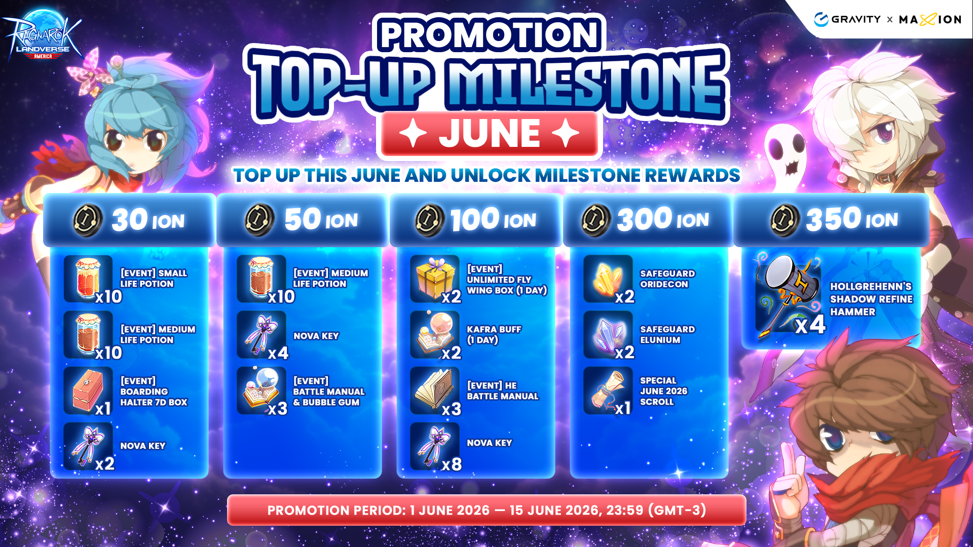 Ragnarok Online Landverse America : TOP-UP MILESTONE JUNE 2026
